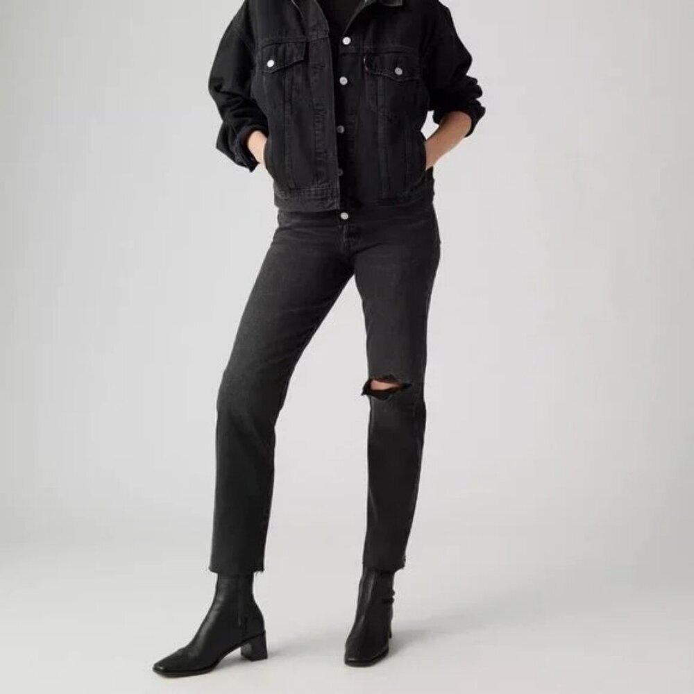 Levi's Wedgie Straight Ankle Women's Jeans After Sunset Black 31 x 26